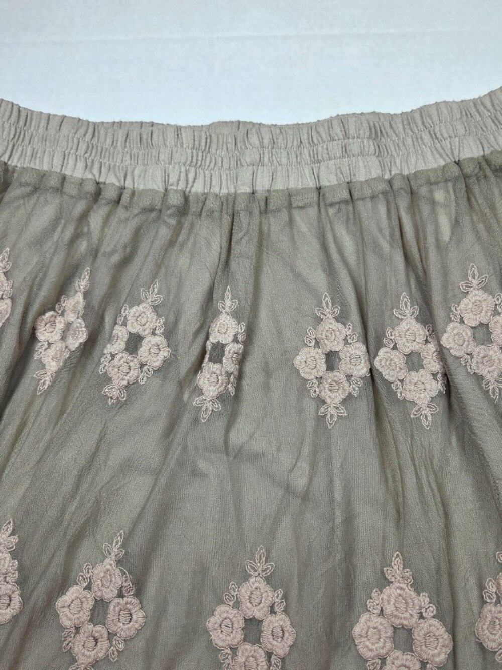 Indigo Soul Womens XL Floral Fairy Lace Embroidered A-Line Lined Skirt - Picture 2 of 9